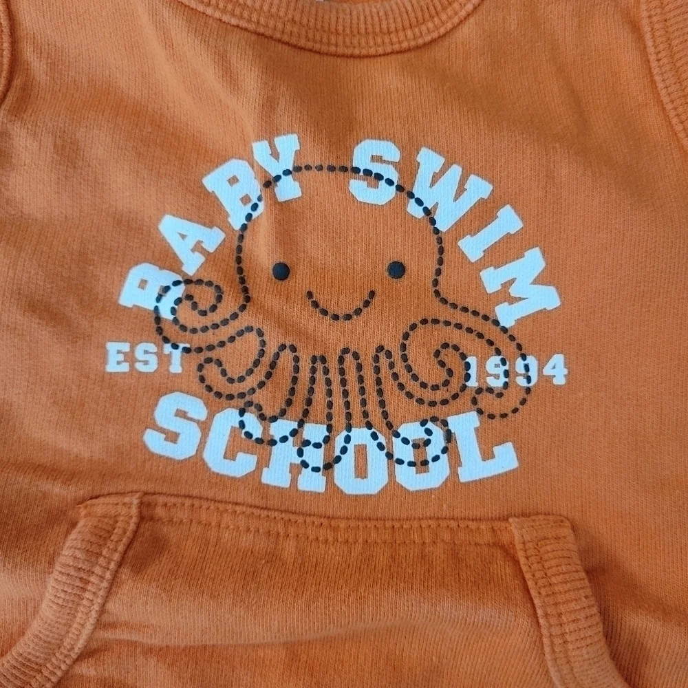 Old Navy vintage orange sleeveless snap bottom octopus 